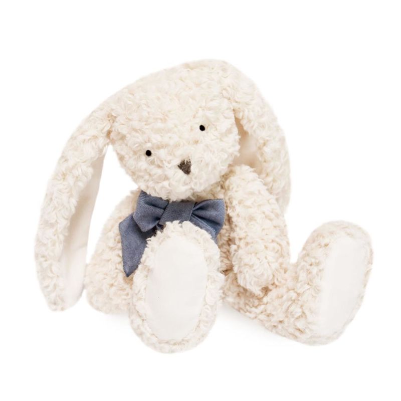  - peluche pilou lapin fabriqué en france - blanc 28 cm 